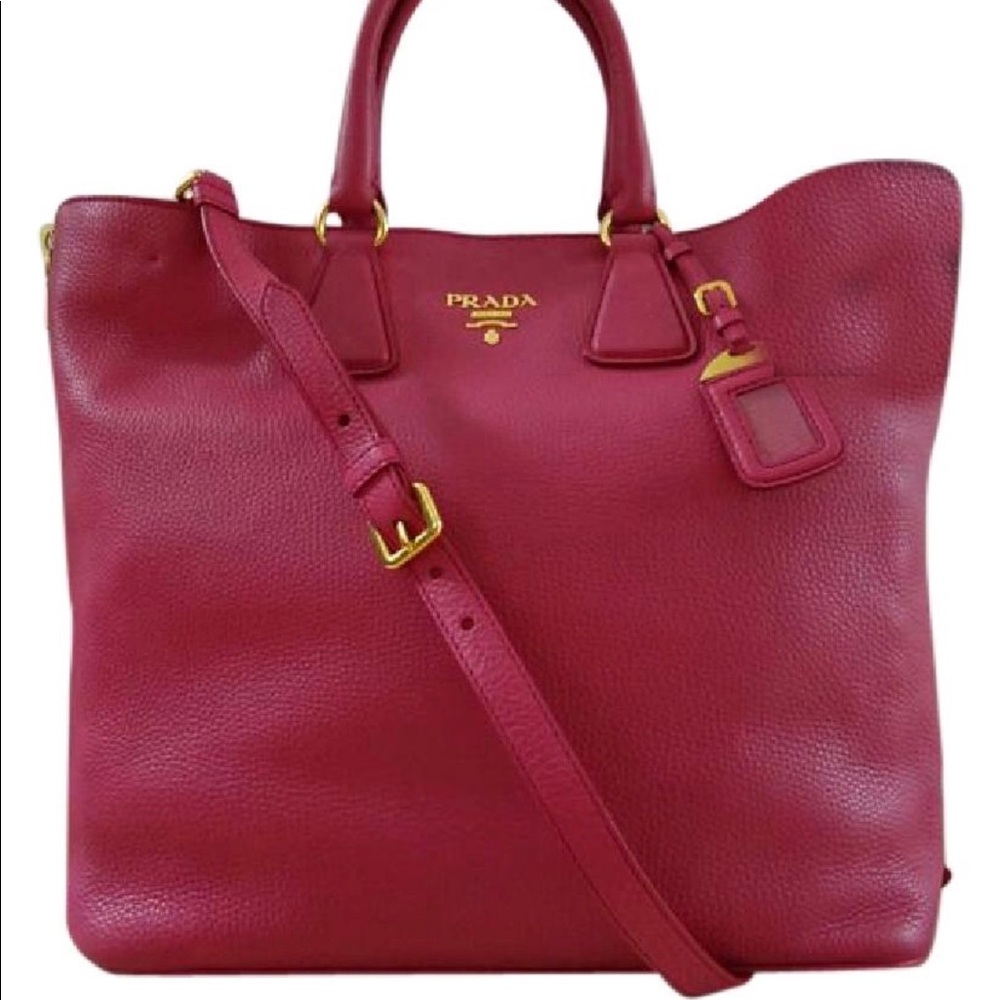 Prada Vitello Daino Leather Large Shopping Tote