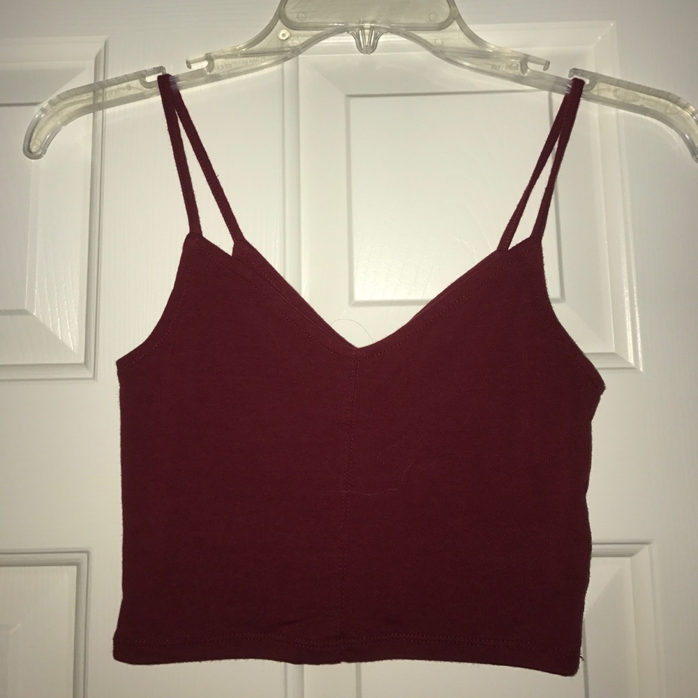 red/maroon crop top