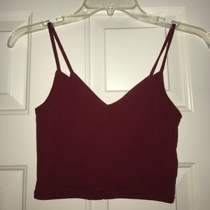 red/maroon crop top