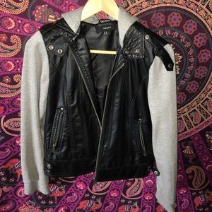 Leather/sweater jacket