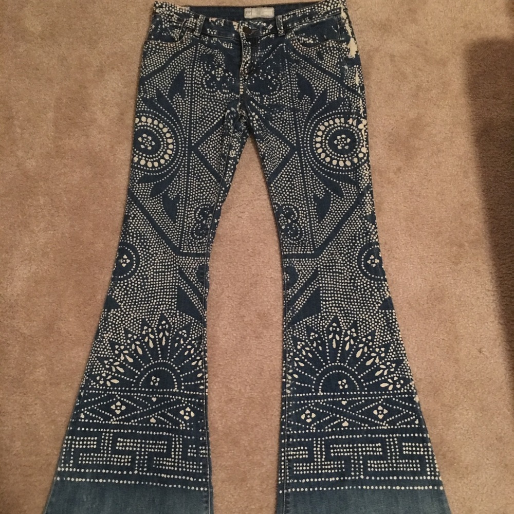 Free people flare bleached jeans