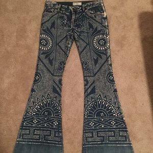 Free people flare bleached jeans