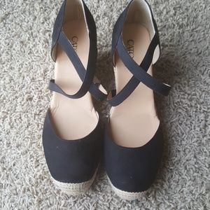 Black wedge espadrilles-NWOT