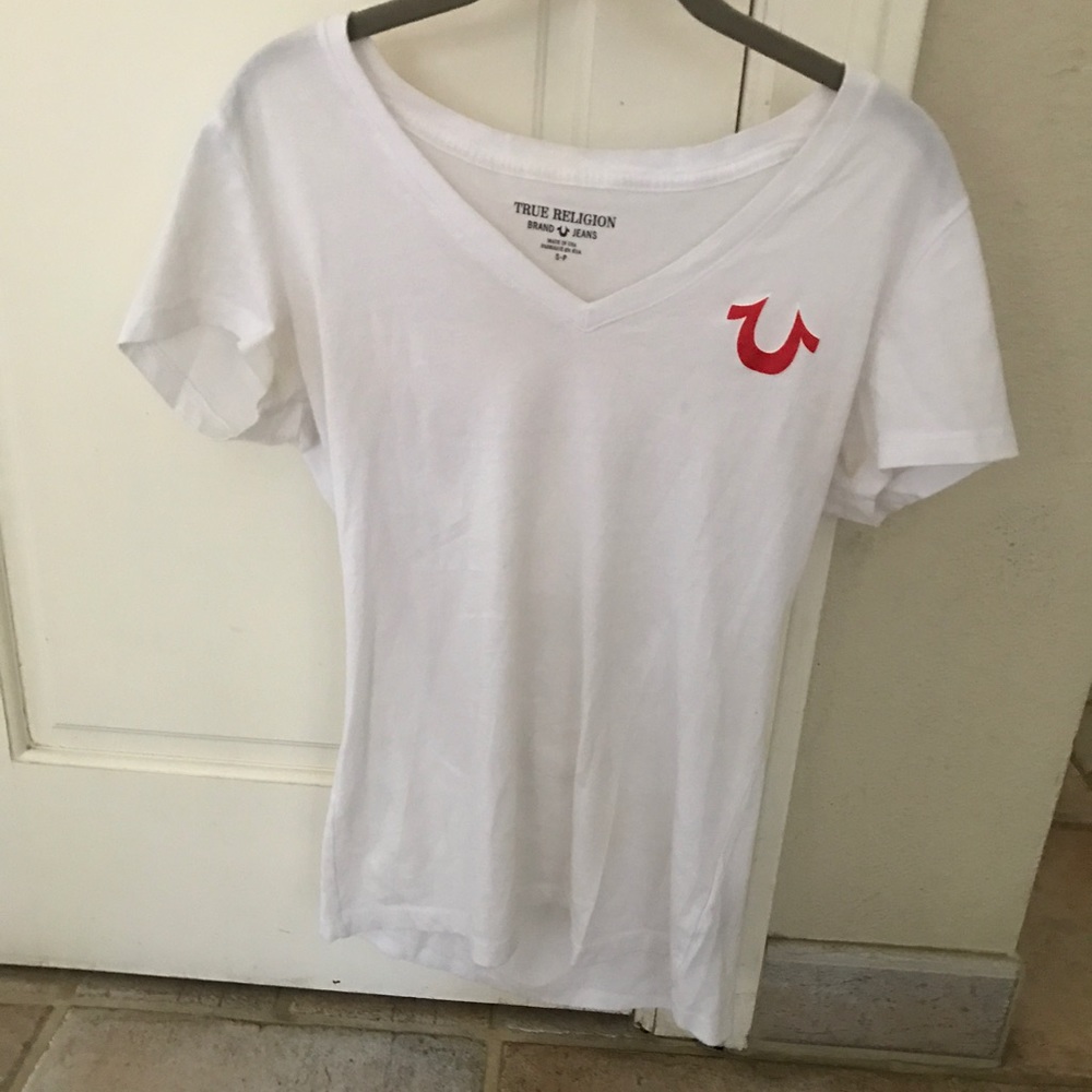 True Religion Short Sleeve V Neck Tee