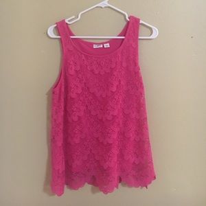 Pink Lace Tank Top