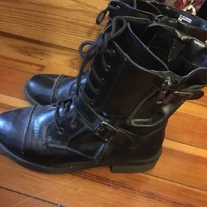 Black combat boots