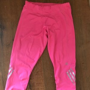 Pink adidas leggings size M