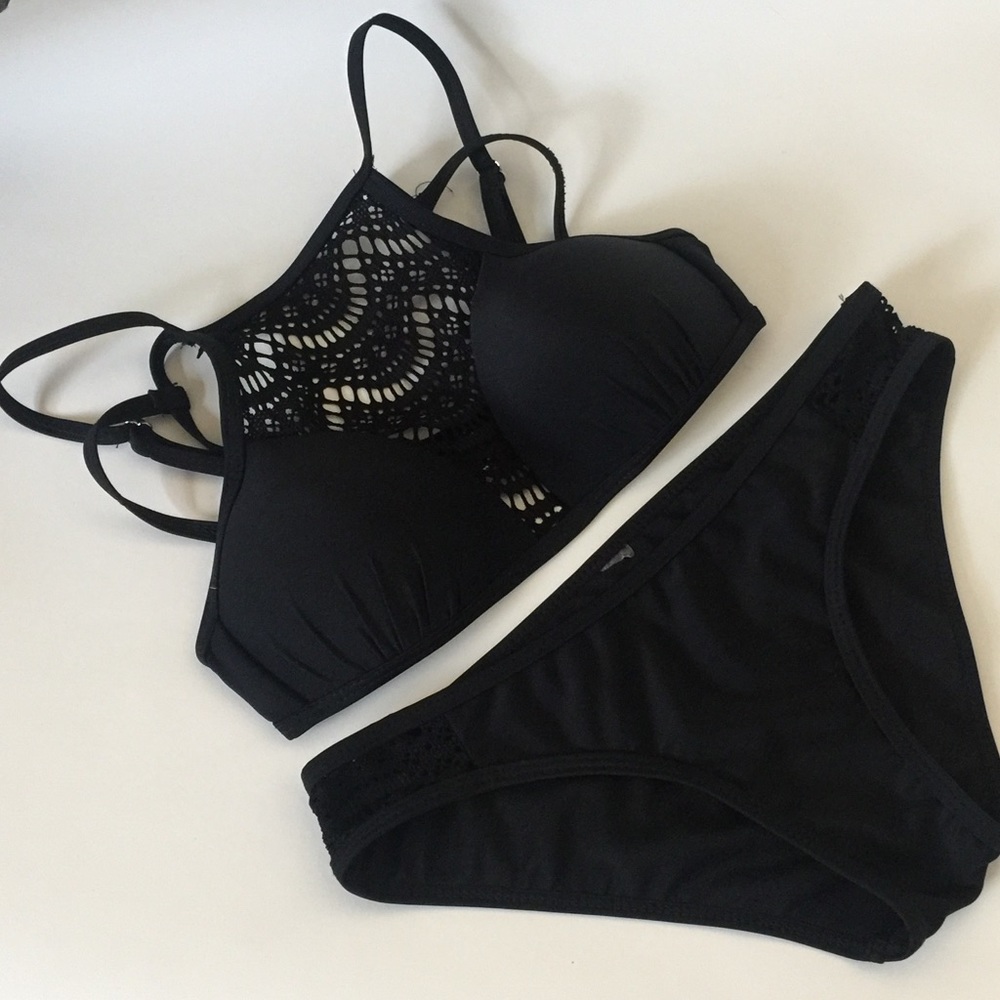 Lace High Neck Swimsuit