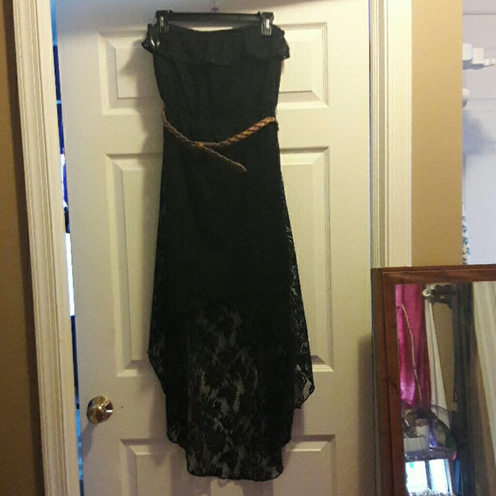 Strapless black dress
