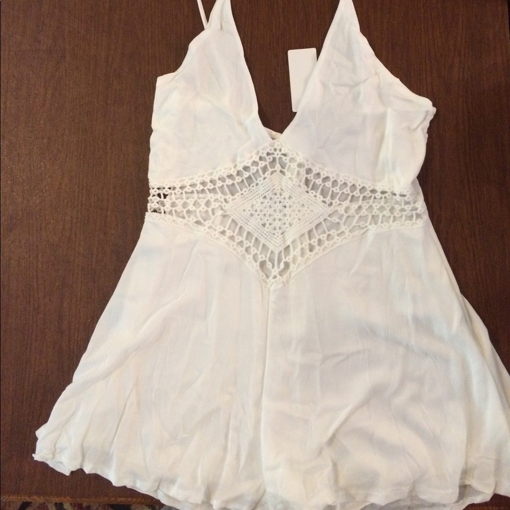 White crochet romper