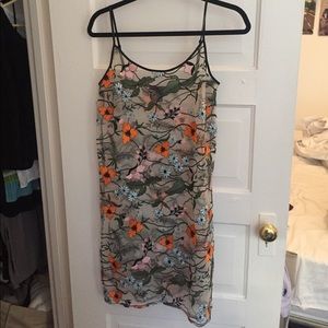 Embroidered floral see through dress