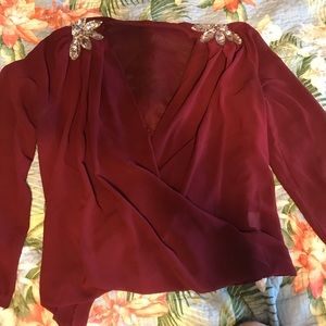 Oxblood blouse