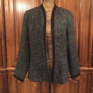 Coldwater Creek Metallic Thread Wool Blend Blazer