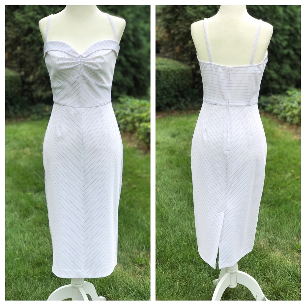 Stop Staring! white Pin-up Stretch Wiggle Dress