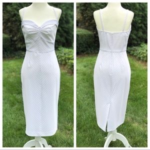 Stop Staring! white Pin-up Stretch Wiggle Dress