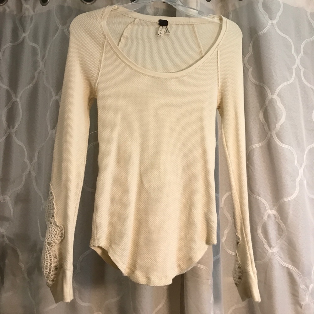 Free people long sleeve waffle tee