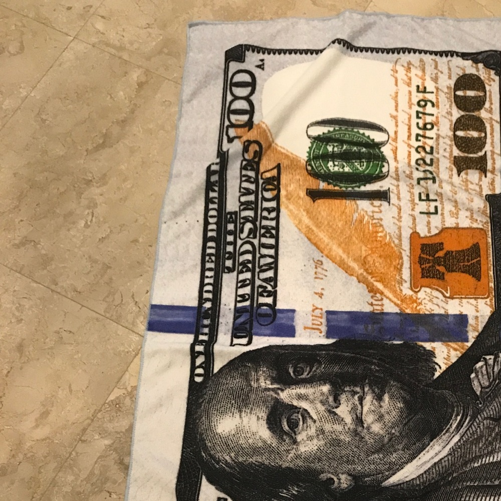 Towel 100$ bill towel