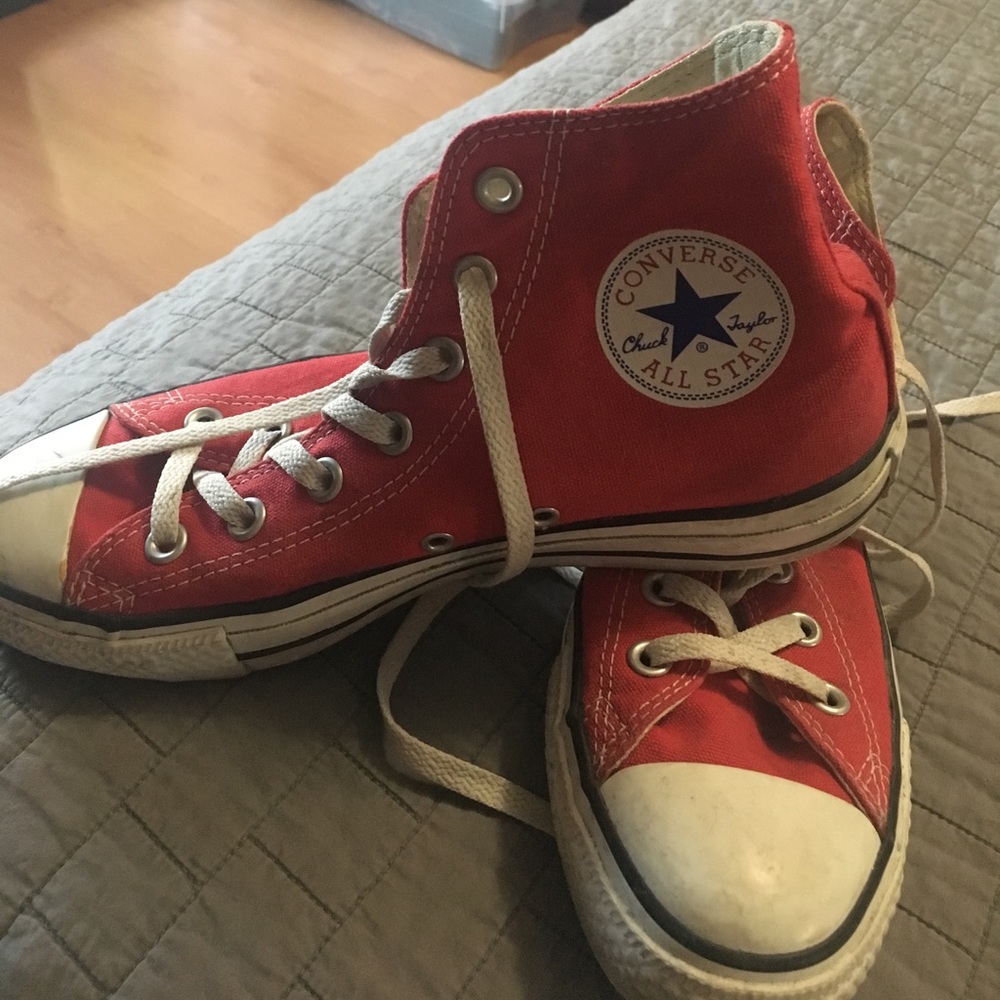All star converse red high tops