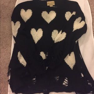Wildfox black heart sweater