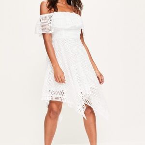 WHITE CROCHET MIDI DRESS| MISSGUIDED
