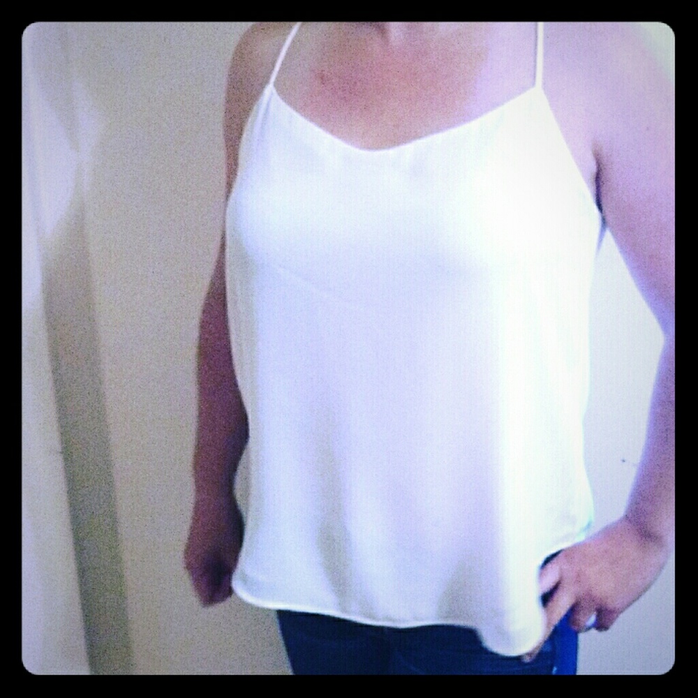 Loft Blouse Spaghetti Strap White