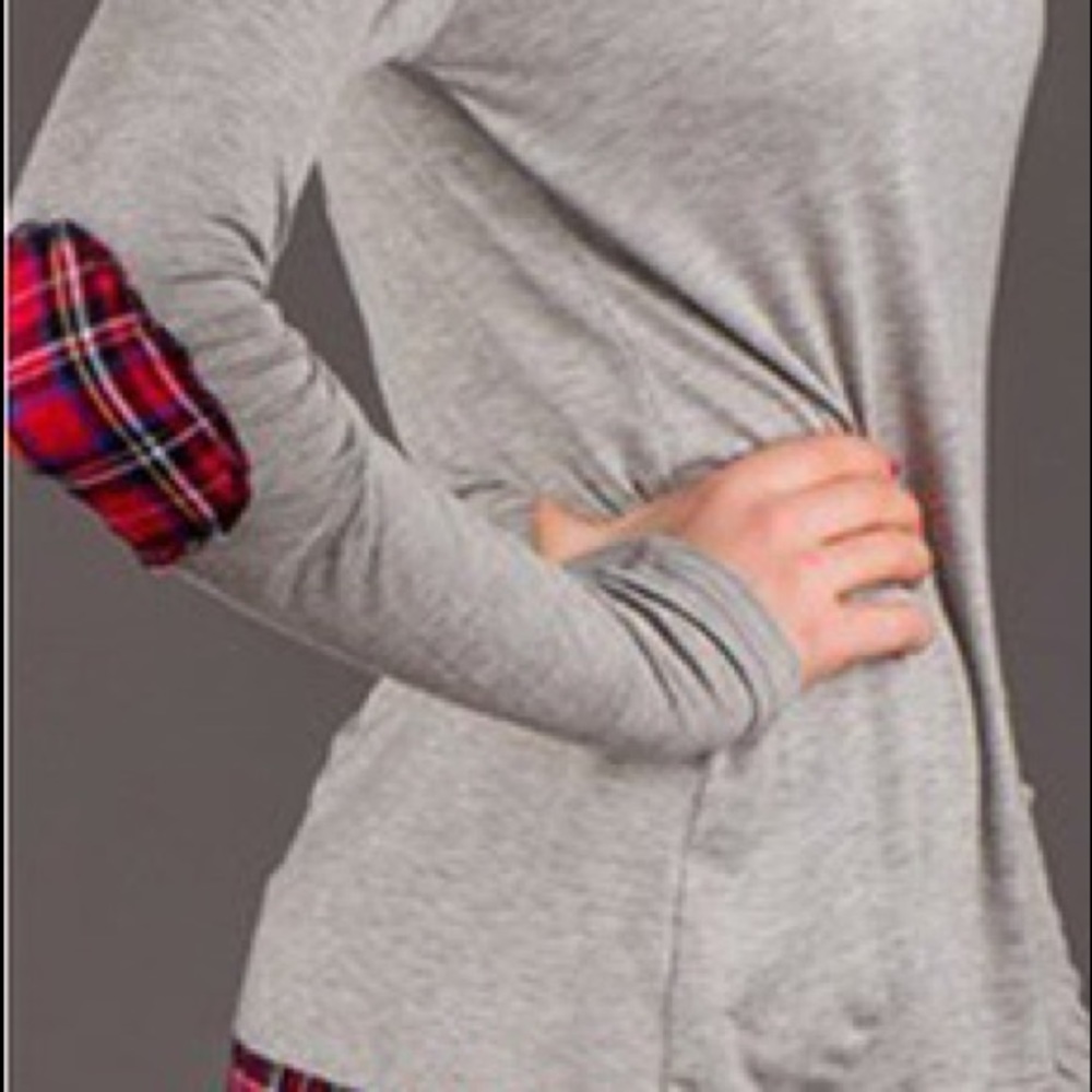 Patchwork Plaid Printed Pullover Tops Long Sleeve - image 2