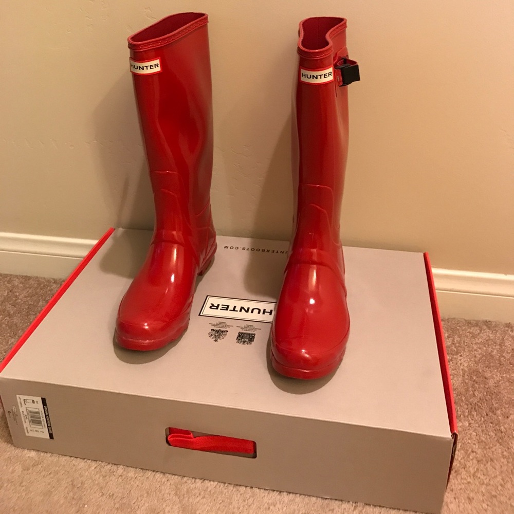 RED Hunter Rain Boots