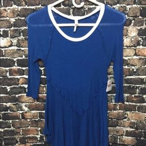 FREE PEOPLE Intimately Blue Top Peplum XS NWT