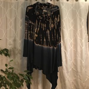 Cowl neck tie dye tunic