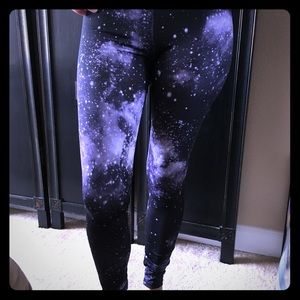 Galaxy star moon leggings work out elastic