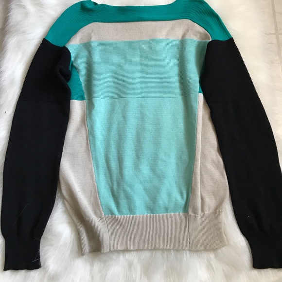 Ohne Titel Sweaters - Aqua Colorblock Knit Sweater