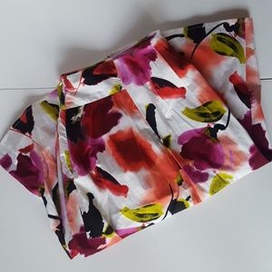 Watercolour floral print box pleated skirt ⚘