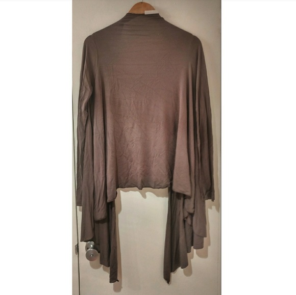 Brown gray open cardigan - Picture 2 of 4