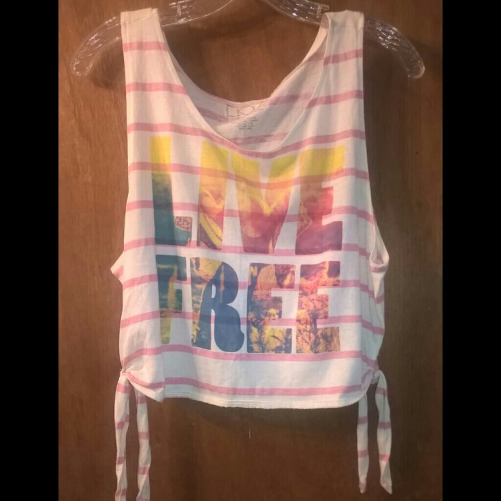 'Live Free' Side Tie Crop Top