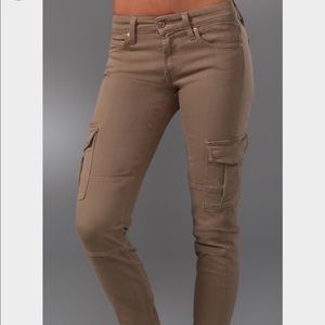 Khaki Cargo Pocket Skinny Jeans