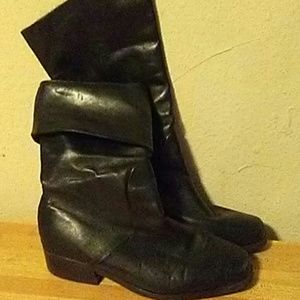 Black leather boots