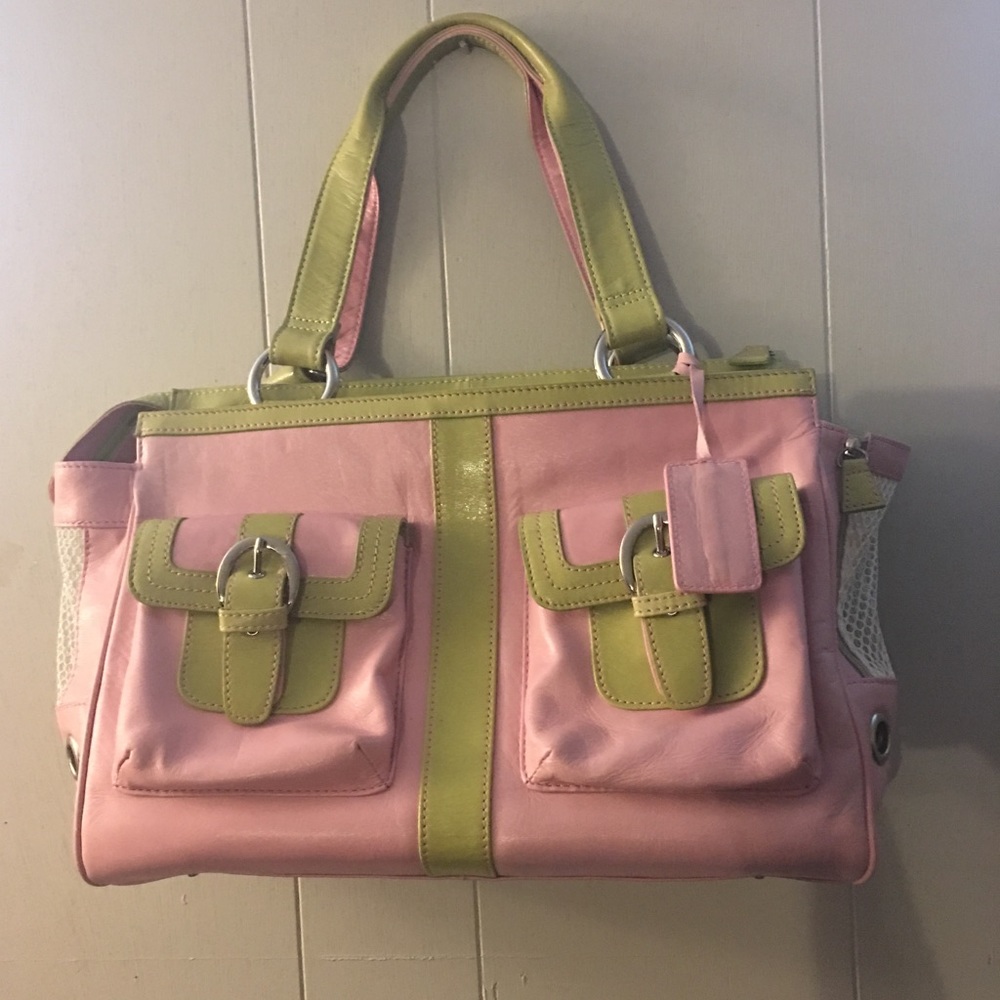 Pink & Green Cece Kent Dog Purse for small dogs
