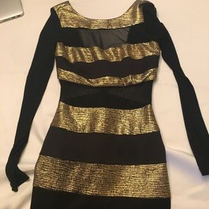 Black and gold dress