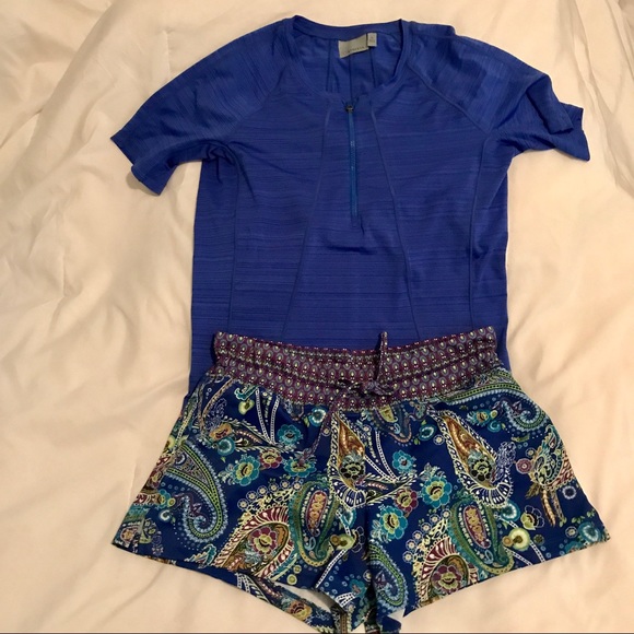 *SOLD* Athleta Swimsuit-Rash Guard and Swim Shorts - Picture 1 of 7
