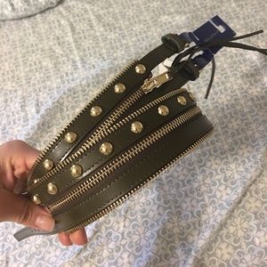 rebeccaminkoff double belt chic olive gree