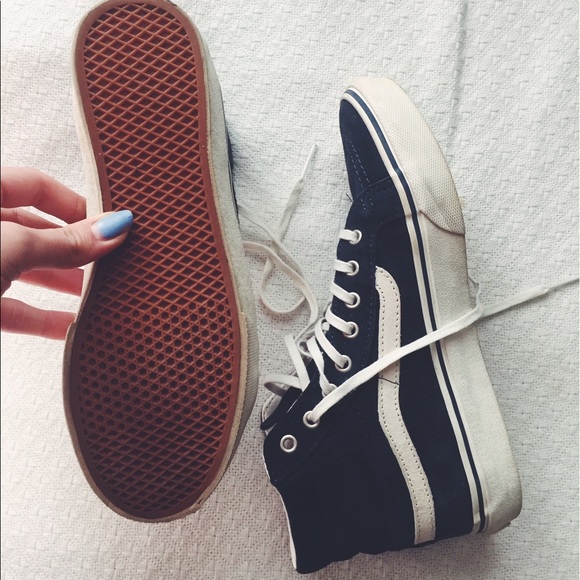 Vans Shoes - hi top blue suede vans