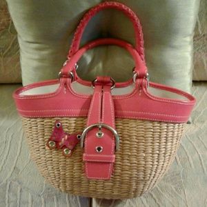 Pretty little Pink Straw COACH Bag. Great for
