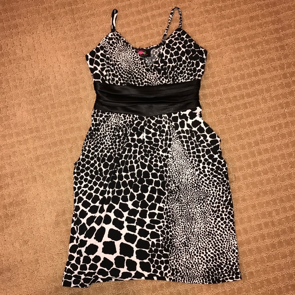 Black and white party dress