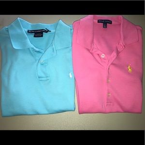Pink and blue Polo button ups