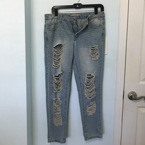 Distressed jeans