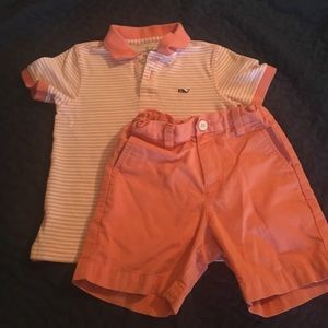 Coral Vineyard Vines Polo & Short Set