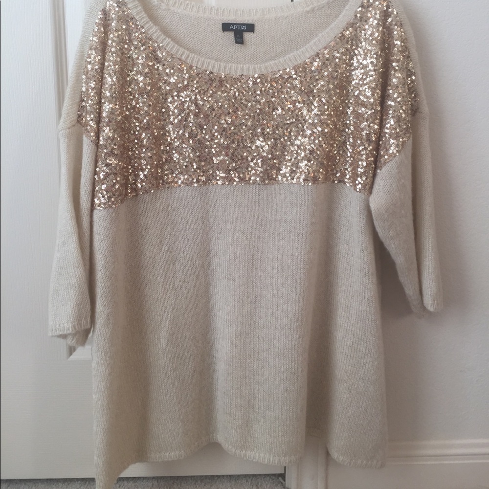 Gold sequined oversize sweater