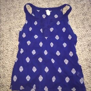 Dark blue pattern tank top