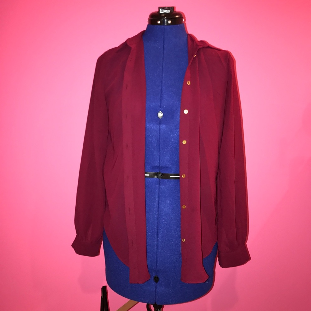 Maroon button up