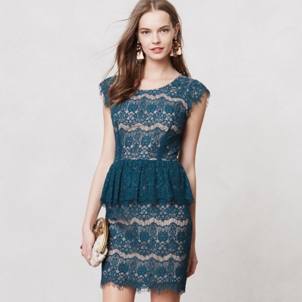 NWOT Lace Peplum Dress - size XS